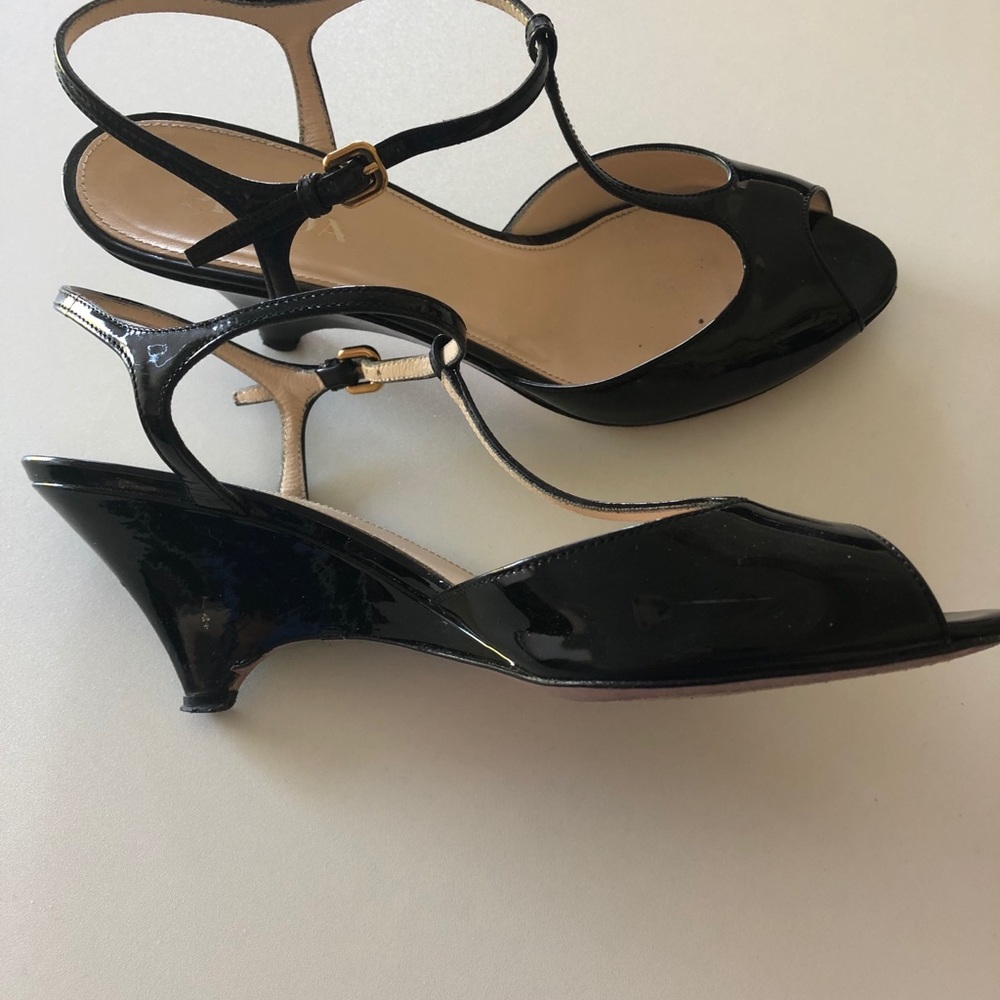 Black patent Prada sandals. $136 on The Real Real